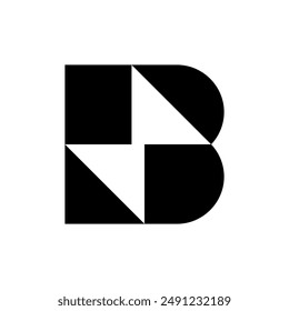 Letter B logo. Icon design. Template elements. Geometric abstract logos