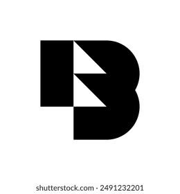 Logo de la letra B. Diseño de iconos. Elementos de Plantilla. Logos abstractos geométricos