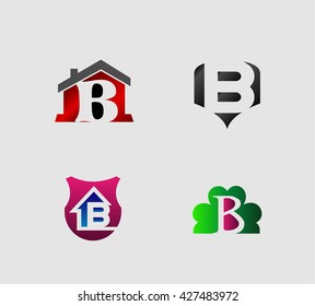 Letter b logo icon design template elements
