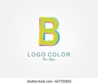 Letter B logo icon design with colorful