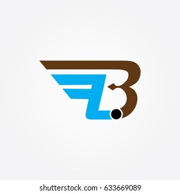 letter B logo, icon flying