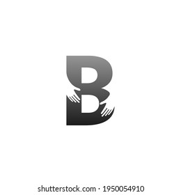 Icono de logotipo de letra B con símbolo de diseño manual, vector de plantilla