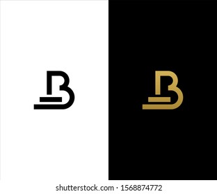 Letter B Logo icon. Outstanding professional elegant artistic Gold and Black. 