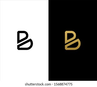 Letter B Logo icon. Outstanding professional elegant artistic Gold and Black. 