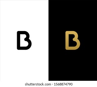 Letter B Logo icon. Outstanding professional elegant artistic Gold and Black. 