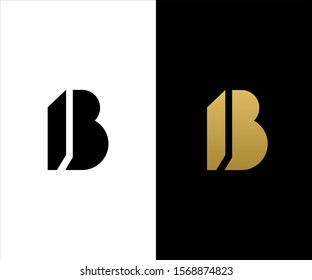 Letter B Logo icon. Outstanding professional elegant artistic Gold and Black. 