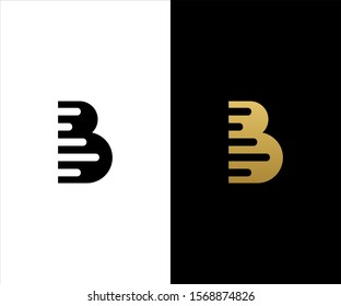 Letter B Logo icon. Outstanding professional elegant artistic Gold and Black. 