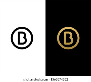 Letter B Logo icon. Outstanding professional elegant artistic Gold and Black. 