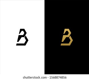 Letter B Logo icon. Outstanding professional elegant artistic Gold and Black. 