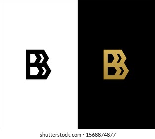 Letter B Logo icon. Outstanding professional elegant artistic Gold and Black. 