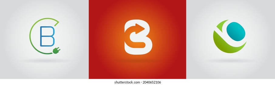 Letter B Logo Icon Set Template Stock Vector (Royalty Free) 2040652106 ...