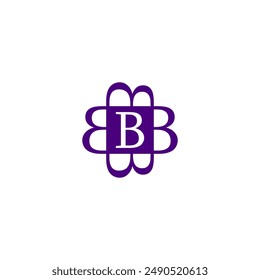 Letter b logo icon vector template design in square with four b letters outside.Company brand business identity logo isolated on white color background