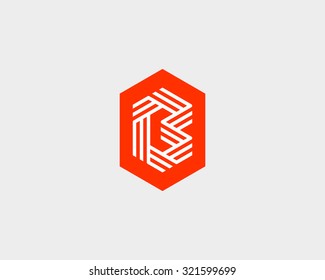 Letter B Logo Icon Vector Design. Creative Line Symbol.