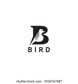 Letter B logo illustration bird vector design template