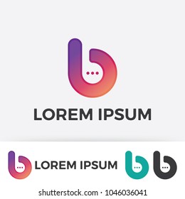 Letter b logo illustration template with gradient color. flat style design isolated on white background