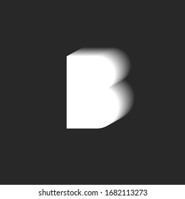 Letter B logo isometric shape, gradient typography design element mockup, business card emblem