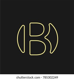 letter B logo of line