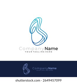 Letra B logotipo com design de linha simples, logotipos de negócios