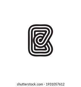 Letter B Logo Line Dimensional Woven Stock Vector (Royalty Free ...