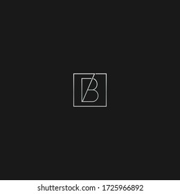 Letter B logo with line in minimal unique font