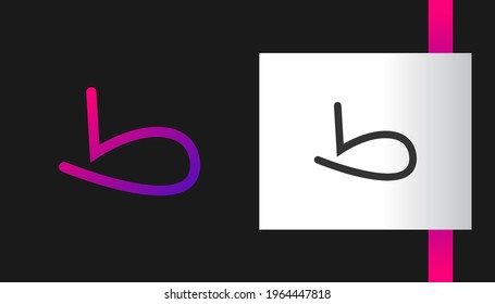 Letter B Logo with Line Style with Purple and Blue Gradient. Usable for Business and Technology Logos