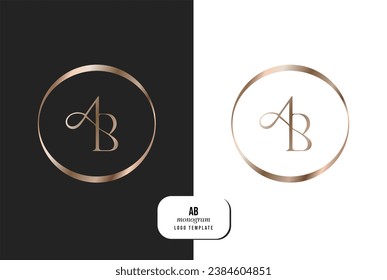 Letter A B Logo Luxury. Art Deco style logotype design for luxury company branding. Premium identity design. Letter A B