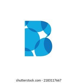 Letter B Logo made of bubbles