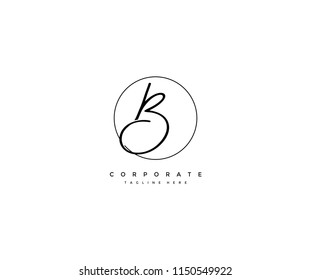 Letter B Logo Manual Elegant Minimalist Signature Logotype