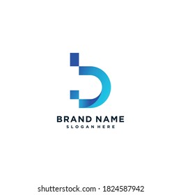 Logo de la letra "b" con concepto de gradiente moderno y estilo de color parte 5