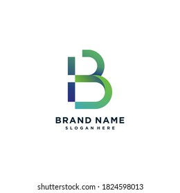 Logo de la letra "B" con concepto moderno de gradiente y estilo de color, empresa, negocio, inicial. Parte 7