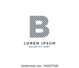 Letter B Logo Monogram. Creative Stripe Design.