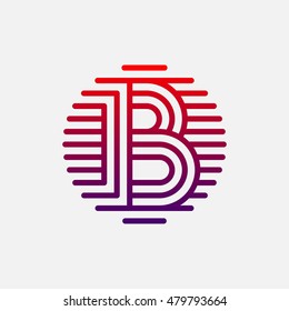 Letter "B" logo monogram. Creative line art design. Vector line logotype.