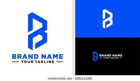 LETTER B LOGO MONOGRAM LINE GEOMETRIC EDITABLE