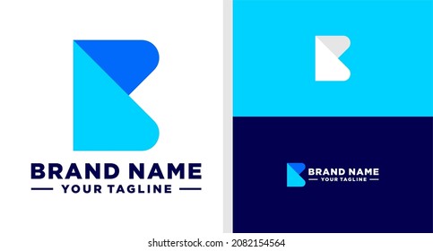 LETTER B LOGO MONOGRAM MODERN SIMPLE TECHNOLOGY EDITABLE