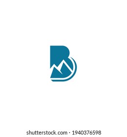 letter B logo with a mountain shape. good for hiking etc product 