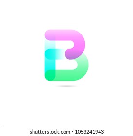 Letter B logo, multi colour letter icon vector template.