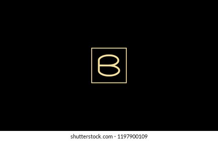 LETTER B LOGO WITH NEGATIVE SPACE EFFECT IN SQUARE FRAME FOR LOGO DESIGN OR ILLUSTRATION USE