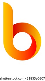 Letter b logo with orange and yellow two-tone gradient