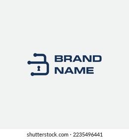 logotipo de letra B con forma de candado