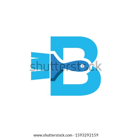 Letter B Logo With Paint Brush Design. Home Building Decoration Icon Graphic. Digital Painting Proffesional Vector.