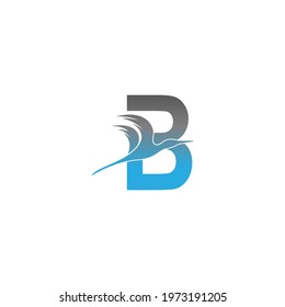 Letter B logo with pelican bird icon design vector
