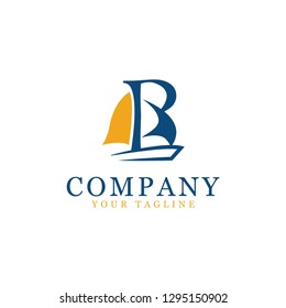 letter B logo perahu, template logo - vector