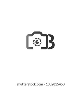 Letter B logo of the photography is combined with the camera icon template