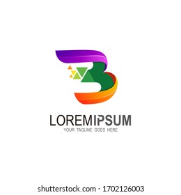Letter B logo with pixel design, 3d icons