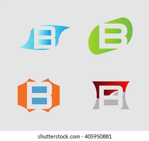 Letter b logo set
