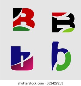 Letter b logo set
