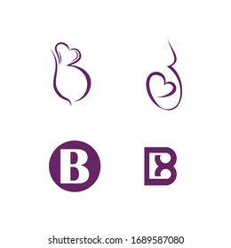 Logo-Set für Buchstabe B. Design der Farbsymbol-Vorlagen. Satz bunter B-Buchstaben-Symbole.
