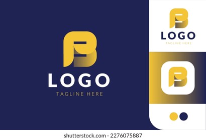 Letter B logo set with triangle gradient design, future and forward. B icon flat design