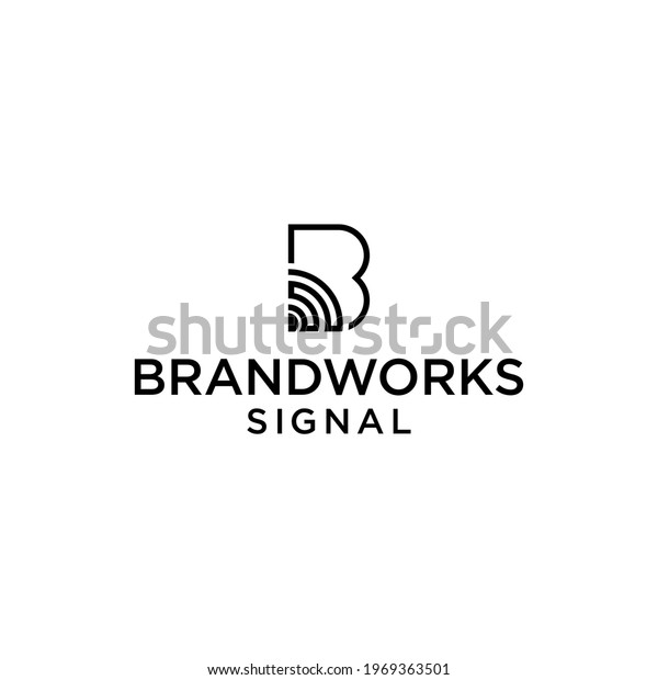 Letter B Logo Signal Brand Broadcast Stock Vector (Royalty Free ...