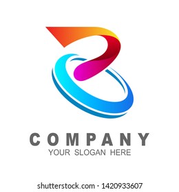 letter b logo with simple design, letter b and orbit, swoosh logo
